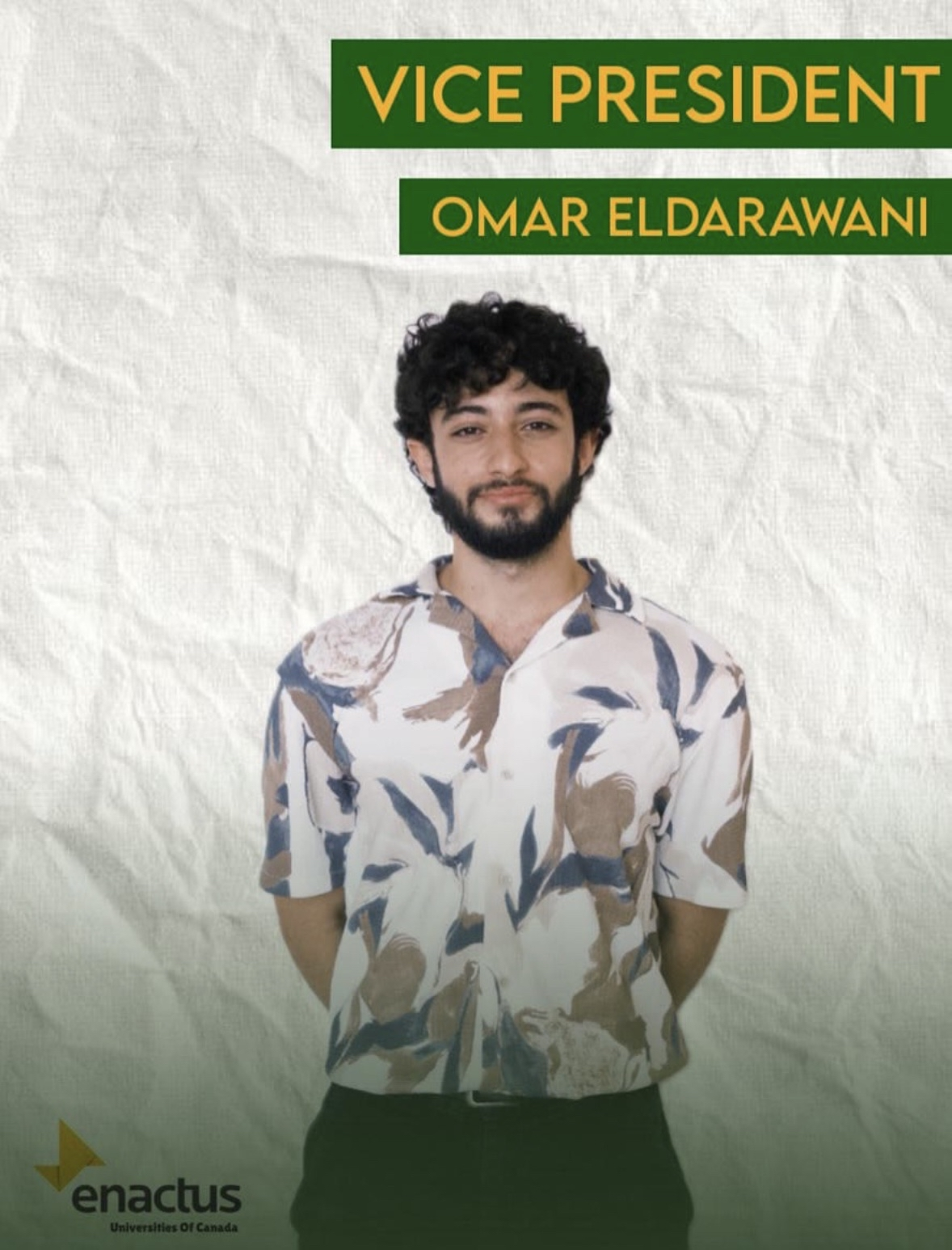Omar Vice president of Enactus UCE
